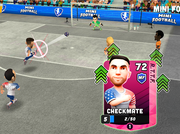 Captura de ecrã de Mini Football — partida 4v4 em curso